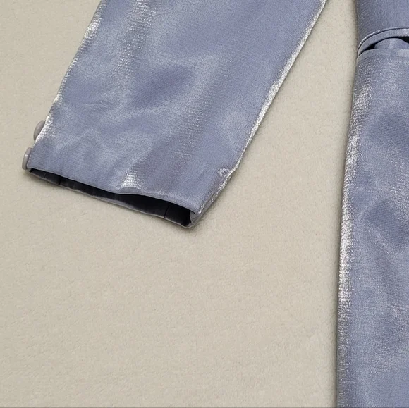 70s Vintage Falcone Jr Iridescent Blue Knit Notched Lapel Mini Blazer Dress M - Picture 5 of 12